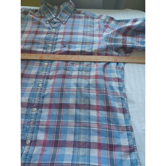 Ralph Lauren Jeans Co men's buttonfront shirt L plaid short sleeve nautical prep - Picture 9 of 10